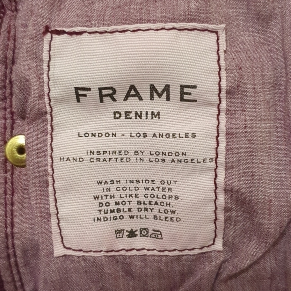 FRAME Midrise Distress Burgundy Funky Skinny Jeans - Picture 8 of 10